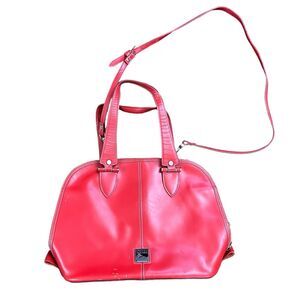 Dooney Bourke Florentine Red leather dome top satchel large Shoulder Bag